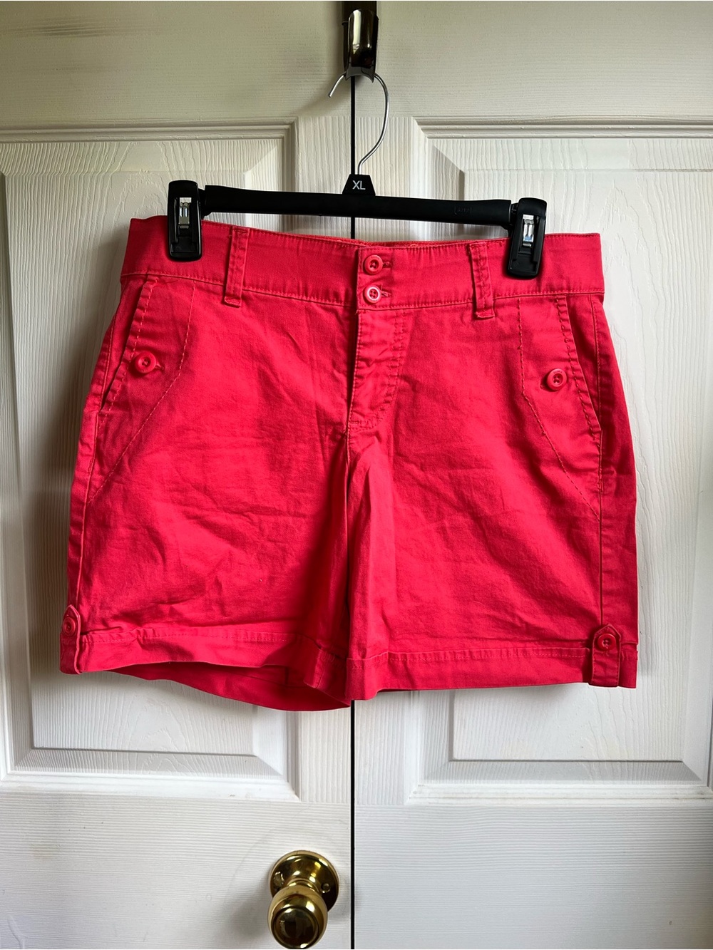 Gloria Vanderbilt Bright Pink Casual Cotton Bermuda Shorts